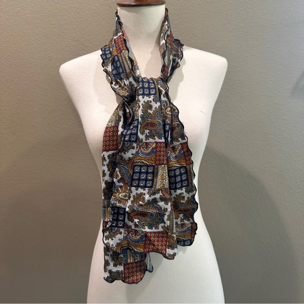Multicolor Paisley Patchwork Scarf Neck Tie Paisley Vintage